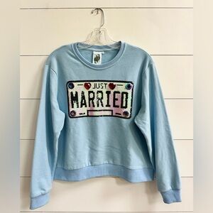 Queen of Sparkles Just Married Sweatshirt Small